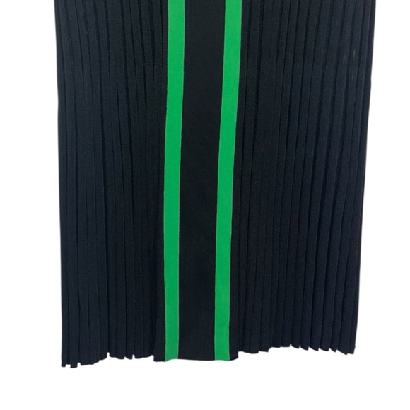 Alexander McQueen Vintage Knit Dress Black Green Y2K Geometric Pleated Midi M - Picture 10 of 16